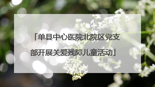 单县中心医院北院区党支部开展关爱残障儿童活动