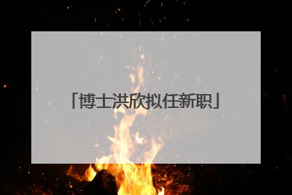 博士洪欣拟任新职