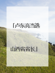 卢东亮当选山西省省长