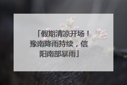 假期清凉开场！豫南降雨持续，信阳南部暴雨