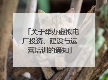 关于举办虚拟电厂投资、建设与运营培训的通知