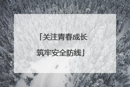关注青春成长 筑牢安全防线