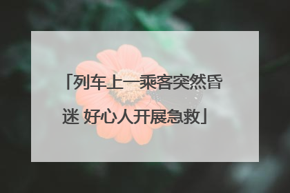 列车上一乘客突然昏迷 好心人开展急救