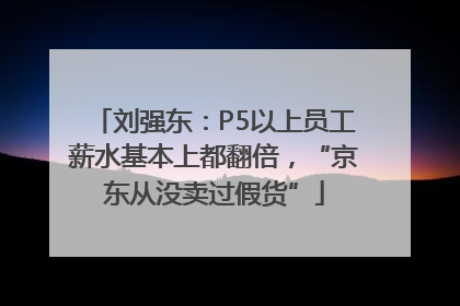 刘强东：P5以上员工薪水基本上都翻倍，“京东从没卖过假货”