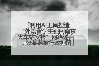 利用AI工具捏造 “外籍留学生强闯南京火车站安检”网络谣言，张某燕被行政拘留
