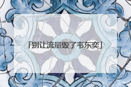 别让流量毁了韦东奕
