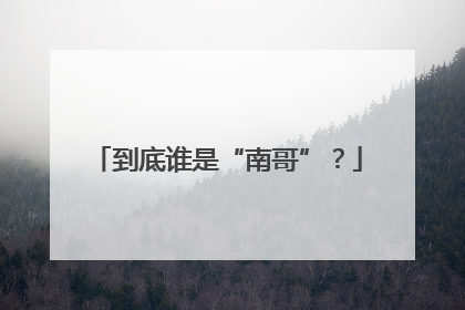 到底谁是“南哥”?