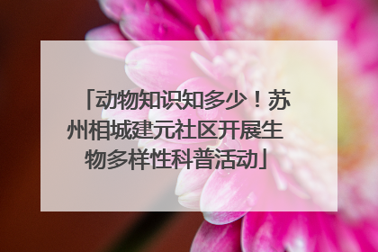 动物知识知多少！苏州相城建元社区开展生物多样性科普活动