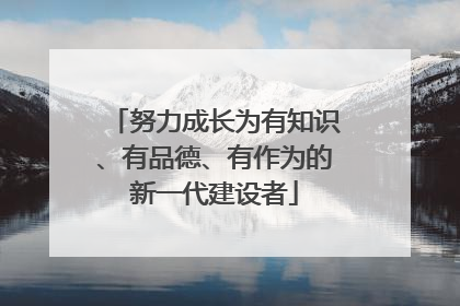 努力成长为有知识、有品德、有作为的新一代建设者