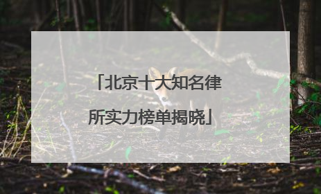 北京十大知名律所实力榜单揭晓