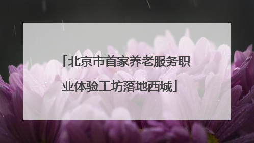 北京市首家养老服务职业体验工坊落地西城