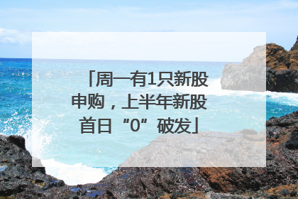 周一有1只新股申购，上半年新股首日“0”破发