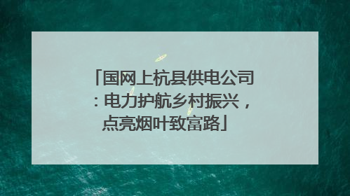 国网上杭县供电公司：电力护航乡村振兴，点亮烟叶致富路
