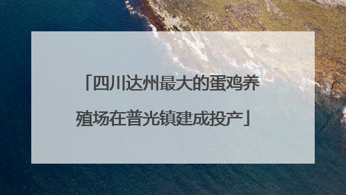 四川达州最大的蛋鸡养殖场在普光镇建成投产