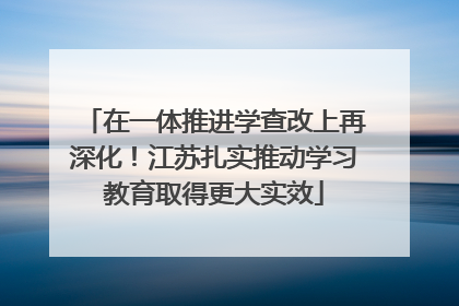 在一体推进学查改上再深化！江苏扎实推动学习教育取得更大实效