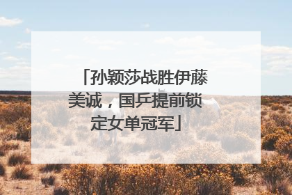 孙颖莎战胜伊藤美诚，国乒提前锁定女单冠军