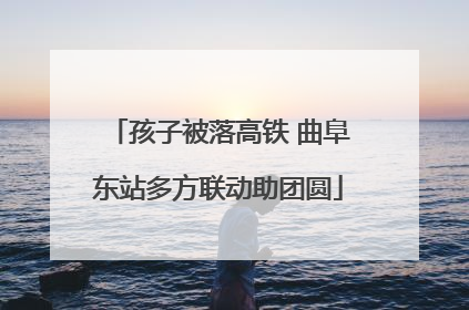 孩子被落高铁 曲阜东站多方联动助团圆