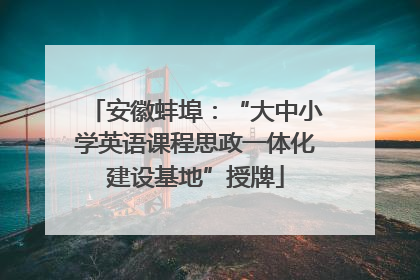安徽蚌埠：“大中小学英语课程思政一体化建设基地”授牌