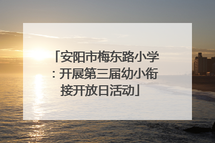 安阳市梅东路小学：开展第三届幼小衔接开放日活动
