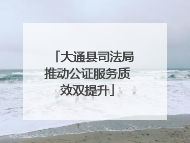 大通县司法局推动公证服务质效双提升