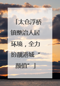 太仓浮桥镇整治人居环境，全力扮靓港城“颜值”