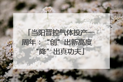 当阳晋控气体投产一周年：“创”出新高度 “降”出真功夫