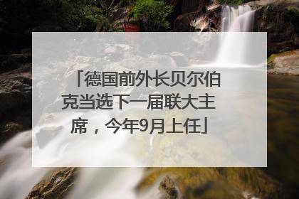 德国前外长贝尔伯克当选下一届联大主席，今年9月上任