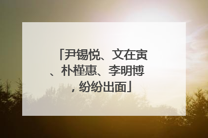尹锡悦、文在寅、朴槿惠、李明博，纷纷出面