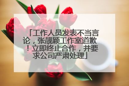 工作人员发表不当言论，张靓颖工作室道歉！立即终止合作，并要求公司严肃处理