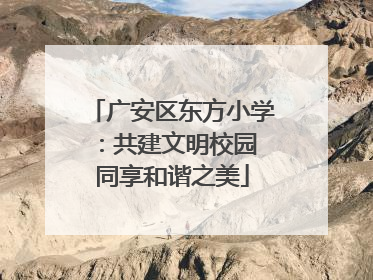 广安区东方小学：共建文明校园 同享和谐之美