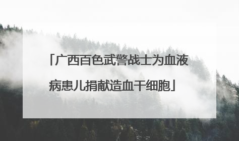 广西百色武警战士为血液病患儿捐献造血干细胞