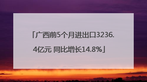 广西前5个月进出口3236.4亿元 同比增长14.8%