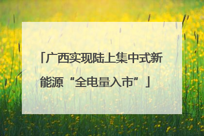 广西实现陆上集中式新能源“全电量入市”