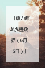 康力源龙虎榜数据（6月5日）