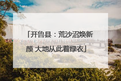 开鲁县：荒沙沼焕新颜 大地从此着绿衣