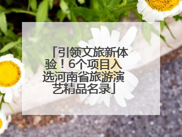 引领文旅新体验！6个项目入选河南省旅游演艺精品名录