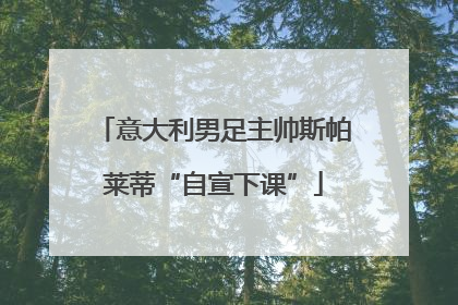 意大利男足主帅斯帕莱蒂“自宣下课”