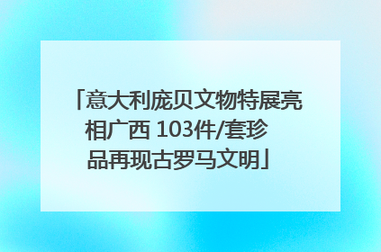 意大利庞贝文物特展亮相广西 103件/套珍品再现古罗马文明