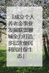 成立个人养老金事业发展联盟聊城全力打造多层次便民利民社保生态