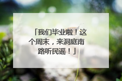 我们毕业啦！这个周末，来洞庭南路听民谣！