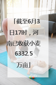 截至6月3日17时，河南已收获小麦6332.5万亩
