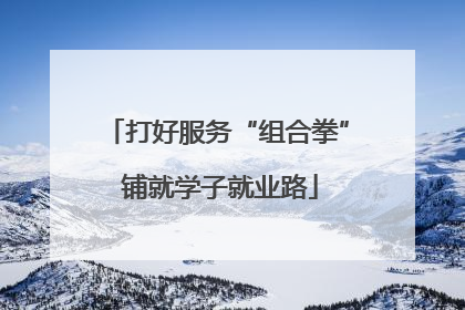 打好服务“组合拳” 铺就学子就业路
