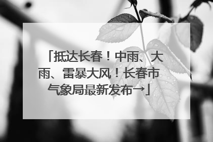 抵达长春！中雨、大雨、雷暴大风！长春市气象局最新发布→