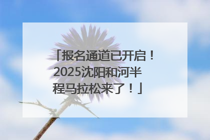 报名通道已开启！2025沈阳和河半程马拉松来了！