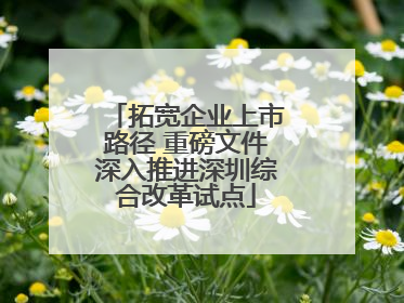 拓宽企业上市路径 重磅文件深入推进深圳综合改革试点