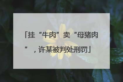 挂“牛肉”卖“母猪肉”，许某被判处刑罚