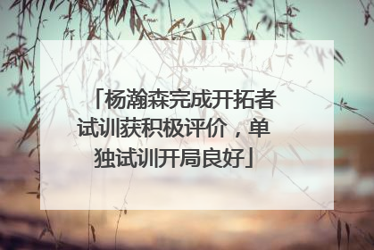 杨瀚森完成开拓者试训获积极评价，单独试训开局良好