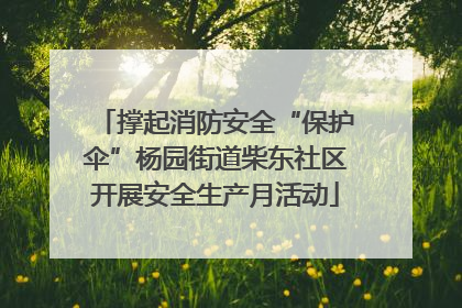 撑起消防安全“保护伞”杨园街道柴东社区开展安全生产月活动