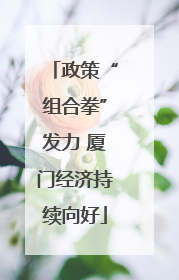政策“组合拳”发力 厦门经济持续向好