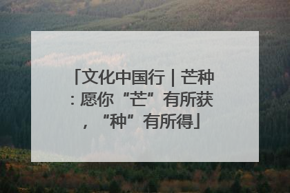文化中国行｜芒种：愿你“芒”有所获，“种”有所得